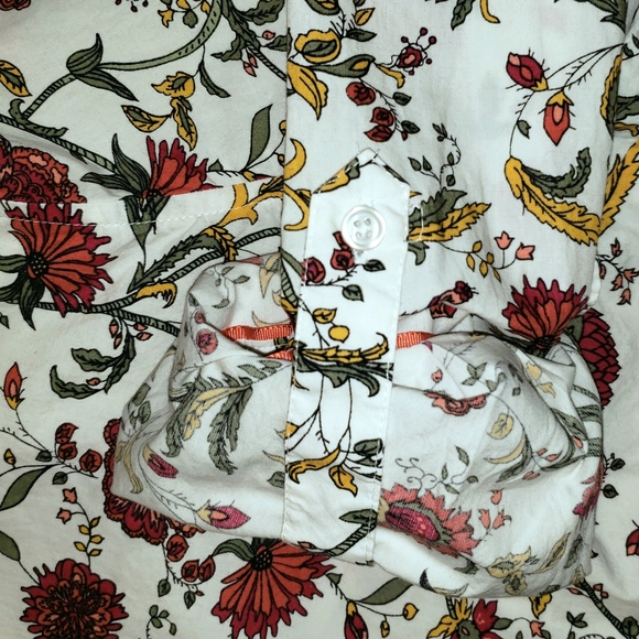 VTG Charter Club floral cotton long sleeve shirt 10 - Picture 8 of 8